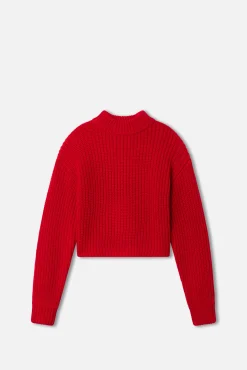 chunky knit mock neck sweater