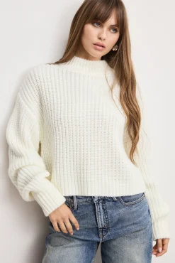 chunky knit mock neck sweater