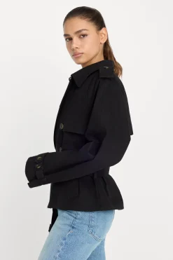 cropped trench jacket