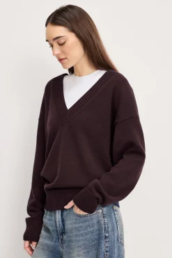 deep v knit sweater