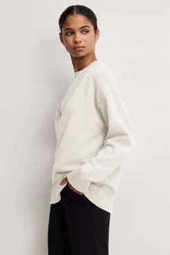 deep v knit sweater