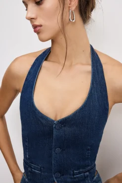 denim halter vest