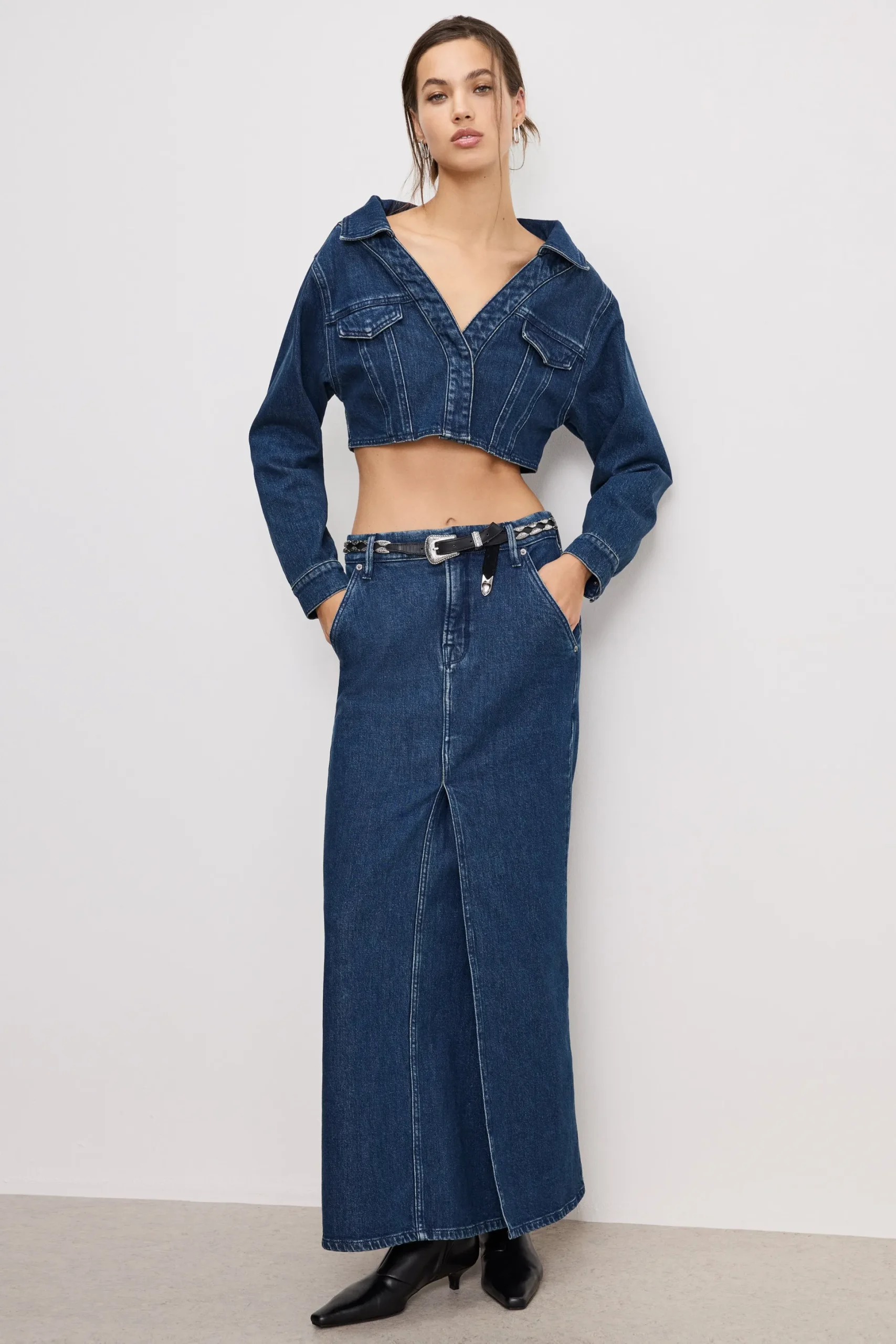 denim off shoulder top