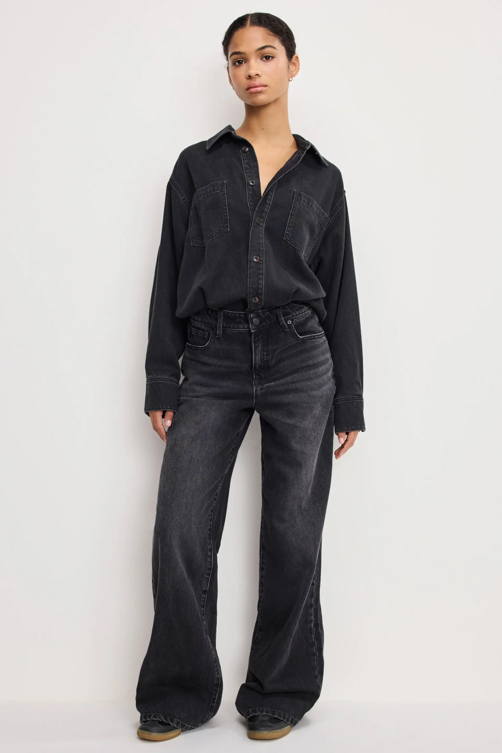 denim shirt jumpsuit