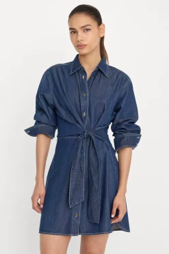 denim wrap shirt dress