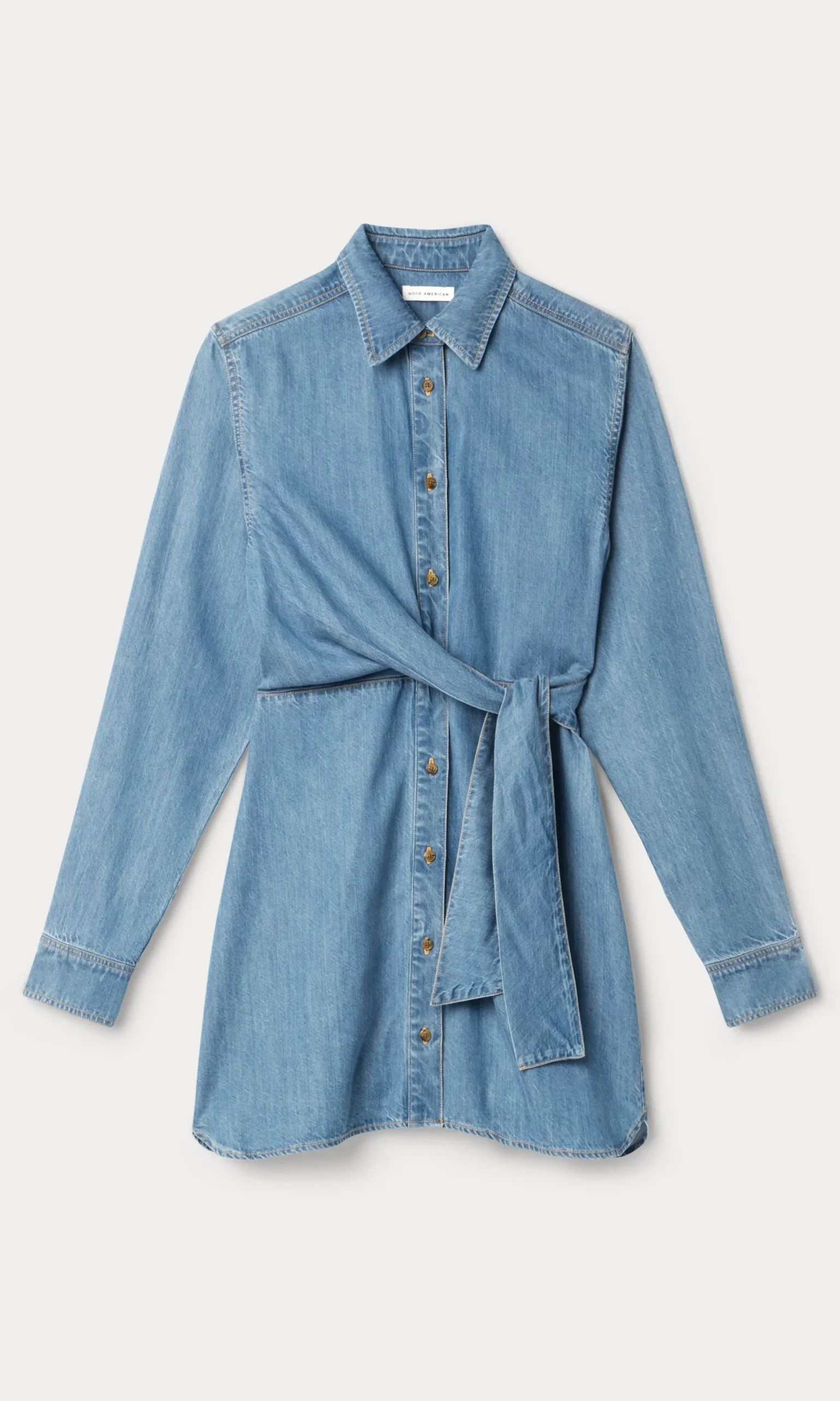 denim wrap shirt dress