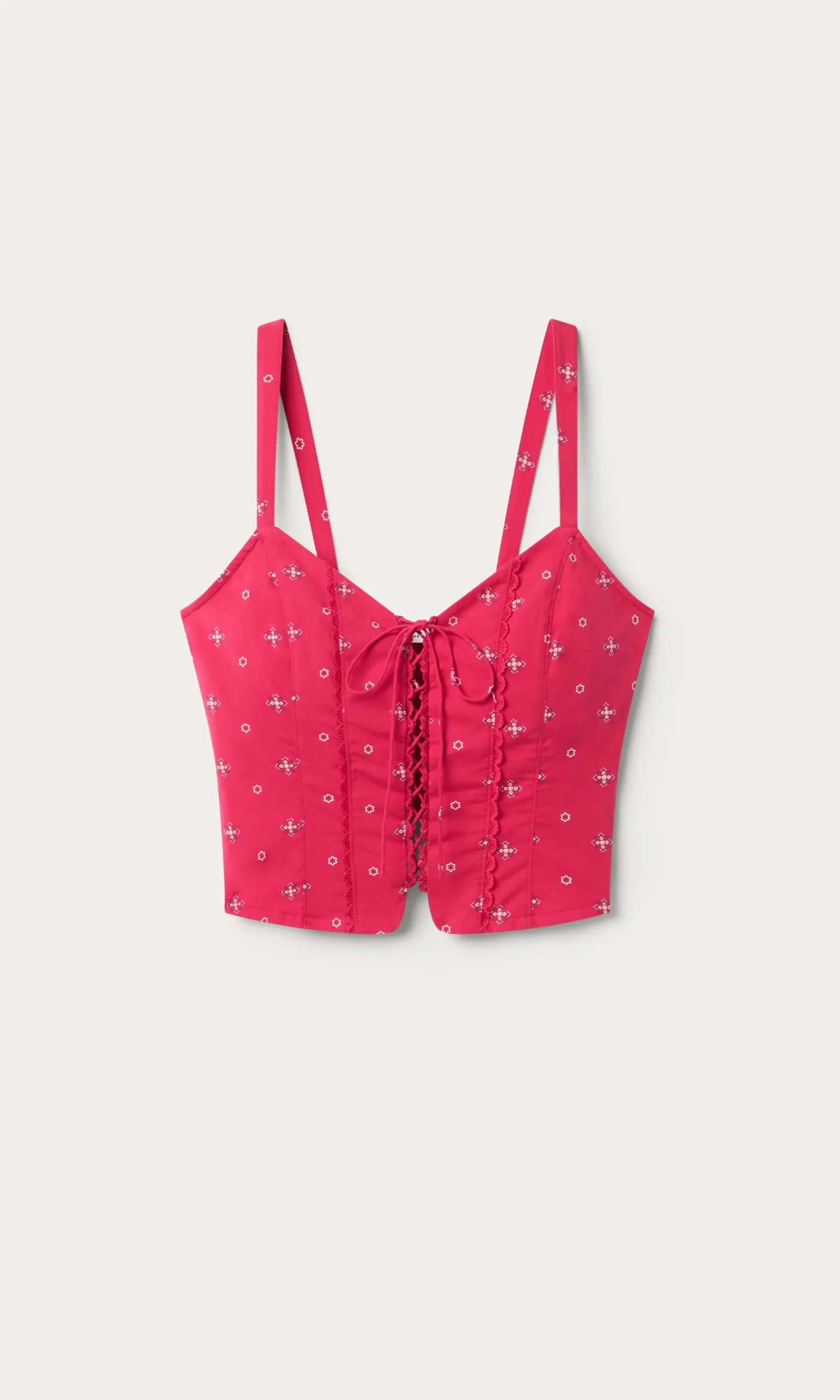 dolly lace up poplin tank