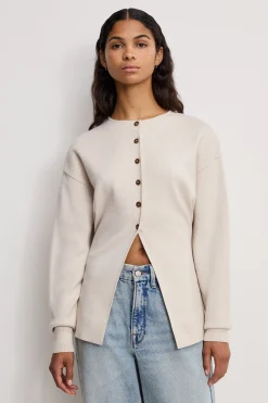 exaggerated sleeve cardigan sweater