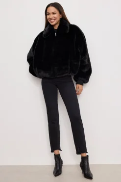 faux fur collar jacket
