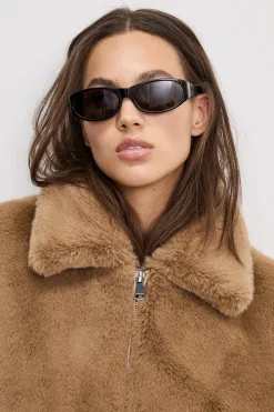 faux fur collar jacket