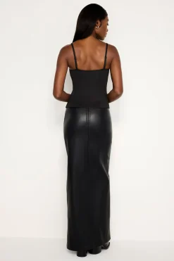faux leather maxi skirt