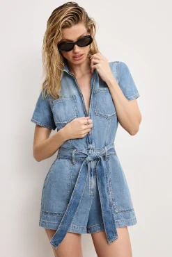 fit for success lite linen denim shorts jumpsuit