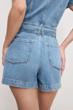 fit for success lite linen denim shorts jumpsuit