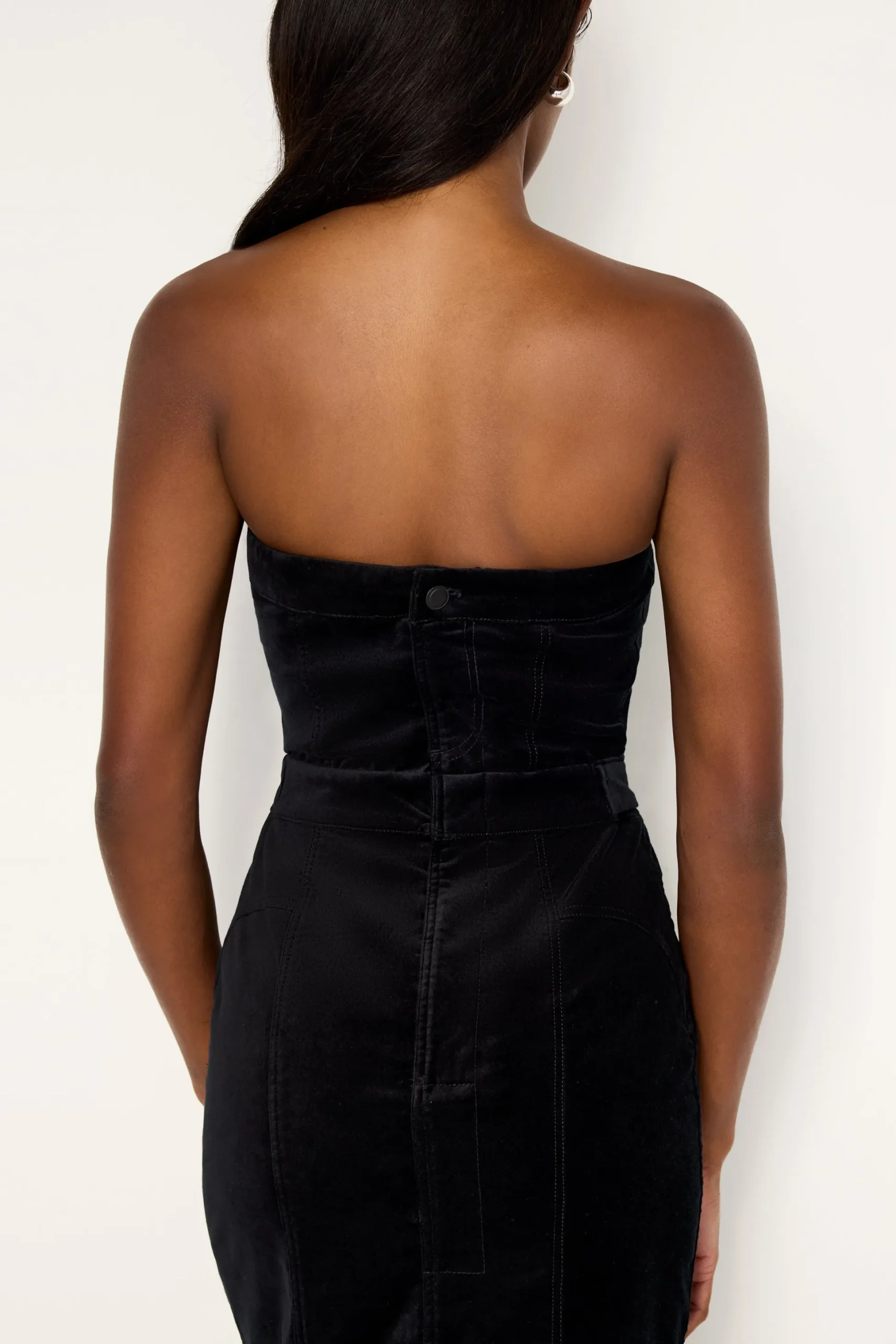 fit for success strapless velvet dress