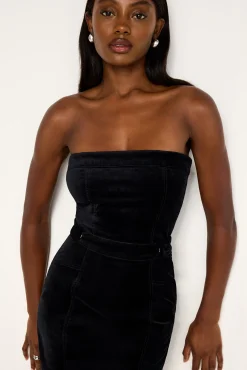 fit for success strapless velvet dress