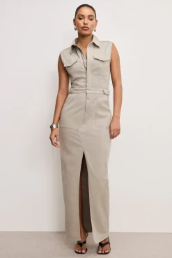 fit for sucess twill maxi dress