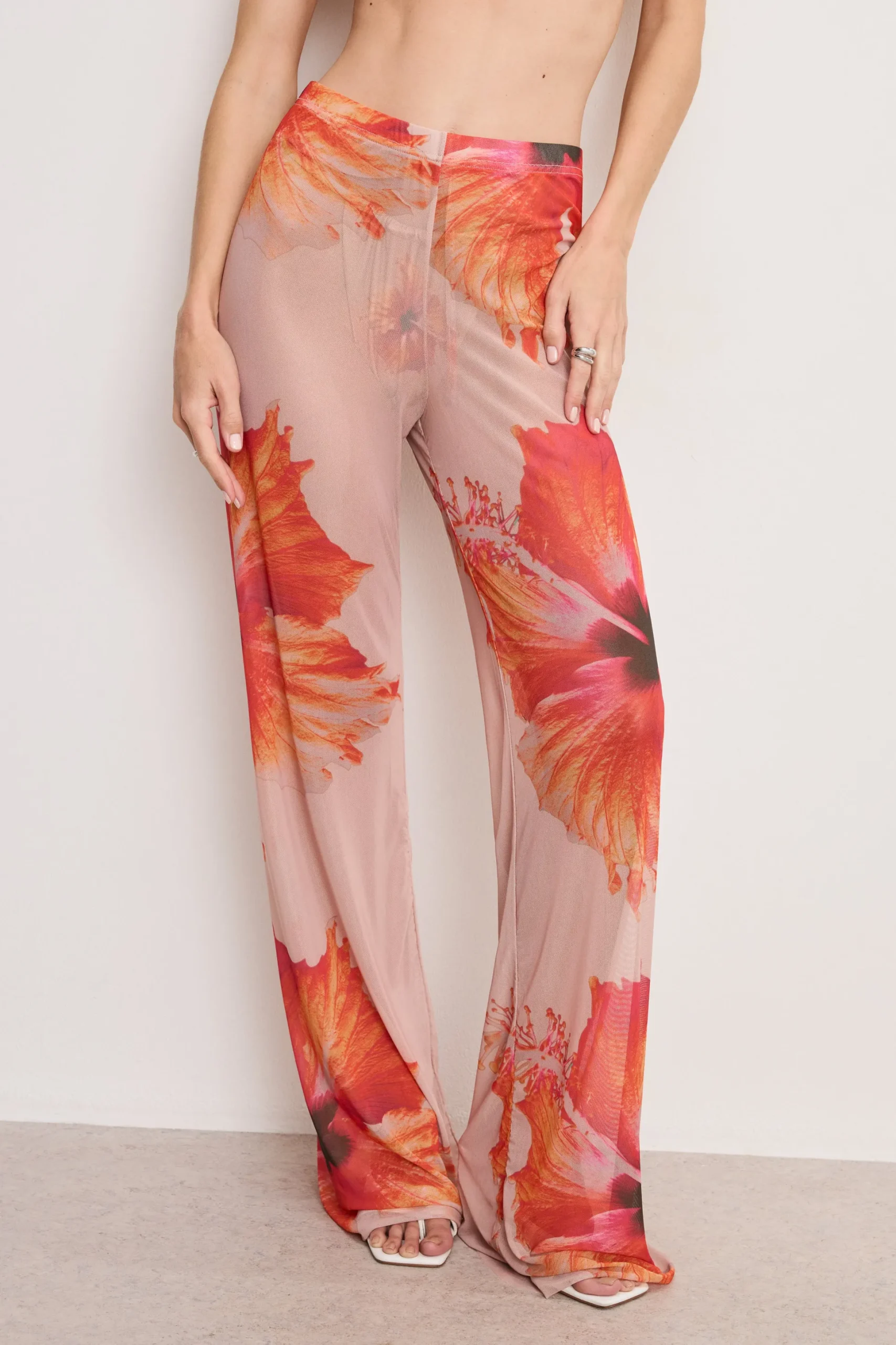 gauze mesh wide leg