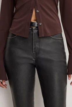 good classic bootcut faux leather pants