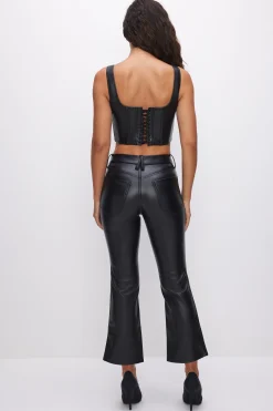 good legs cropped mini boot faux leather pants