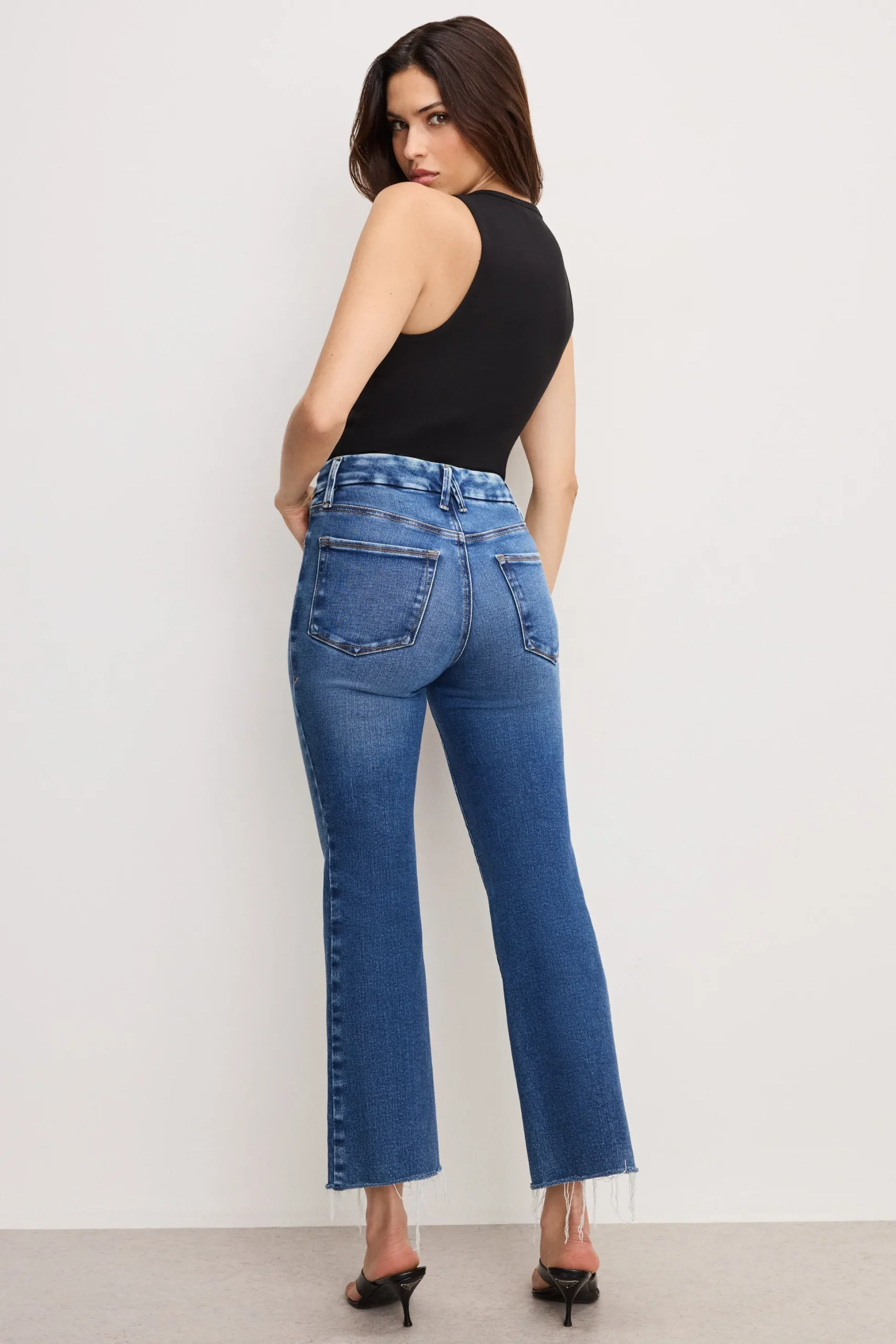 good legs cropped mini boot jeans