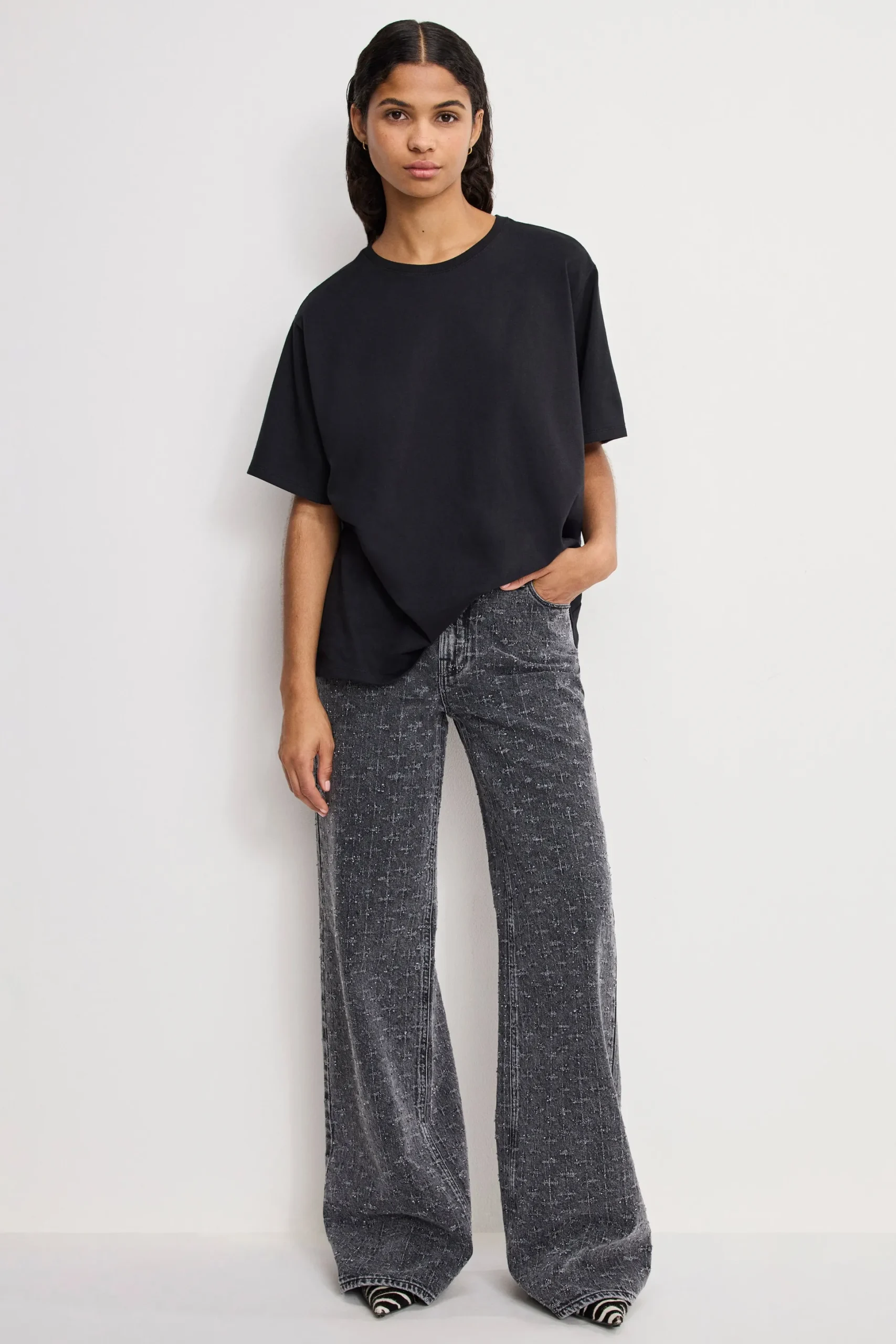 good skate wide crystal jeans