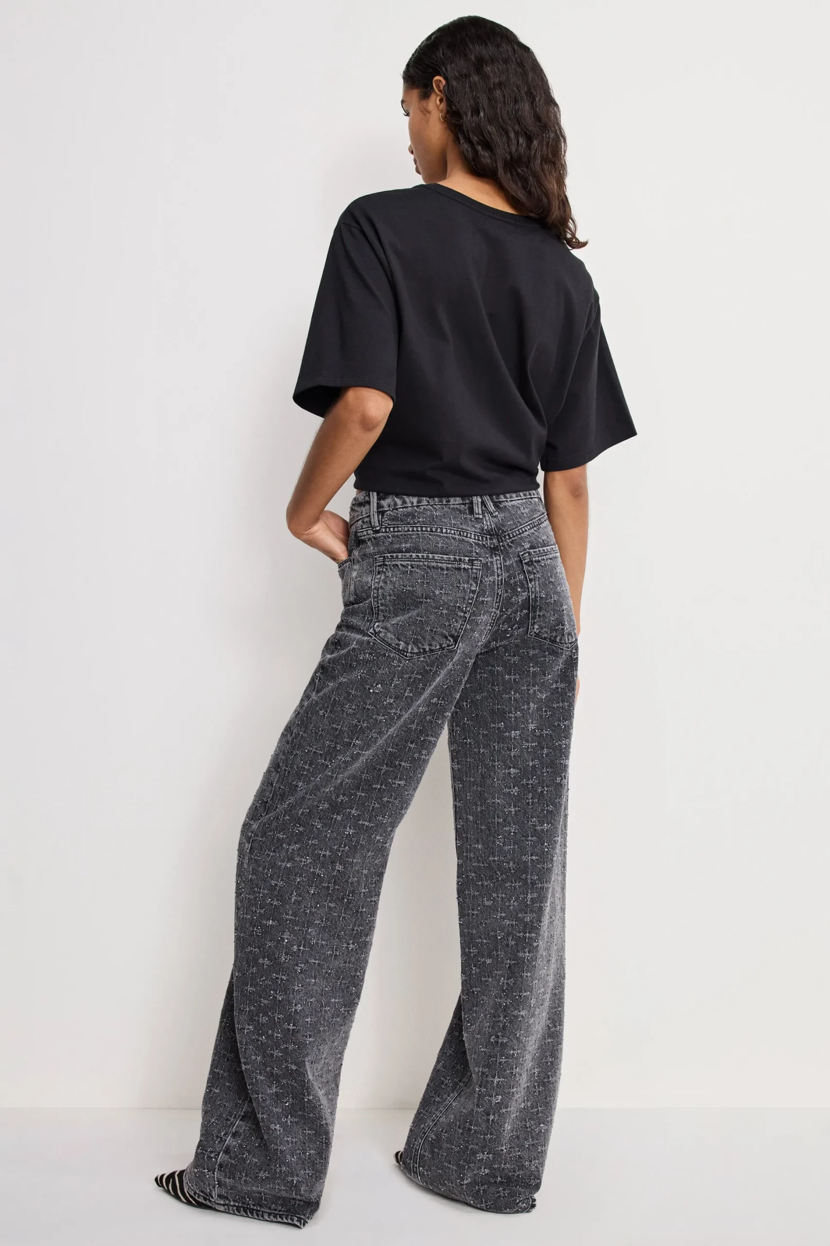 good skate wide crystal jeans