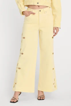 good waist palazzo ankle embroidered jeans