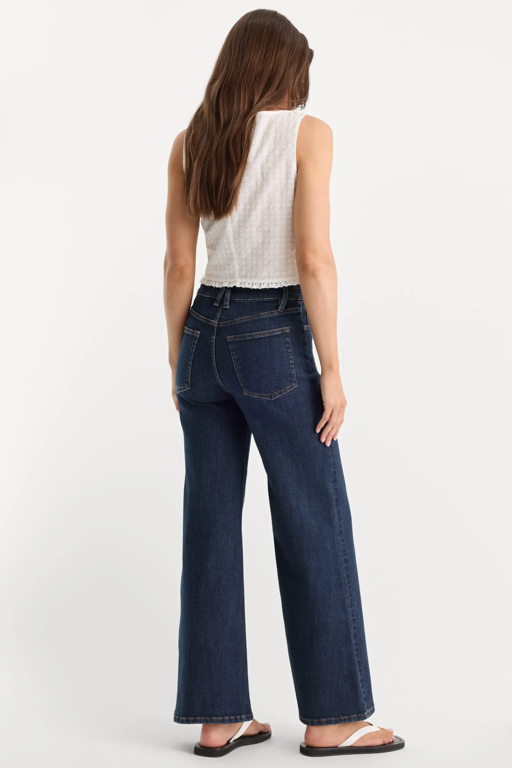 good waist palazzo ankle jeans