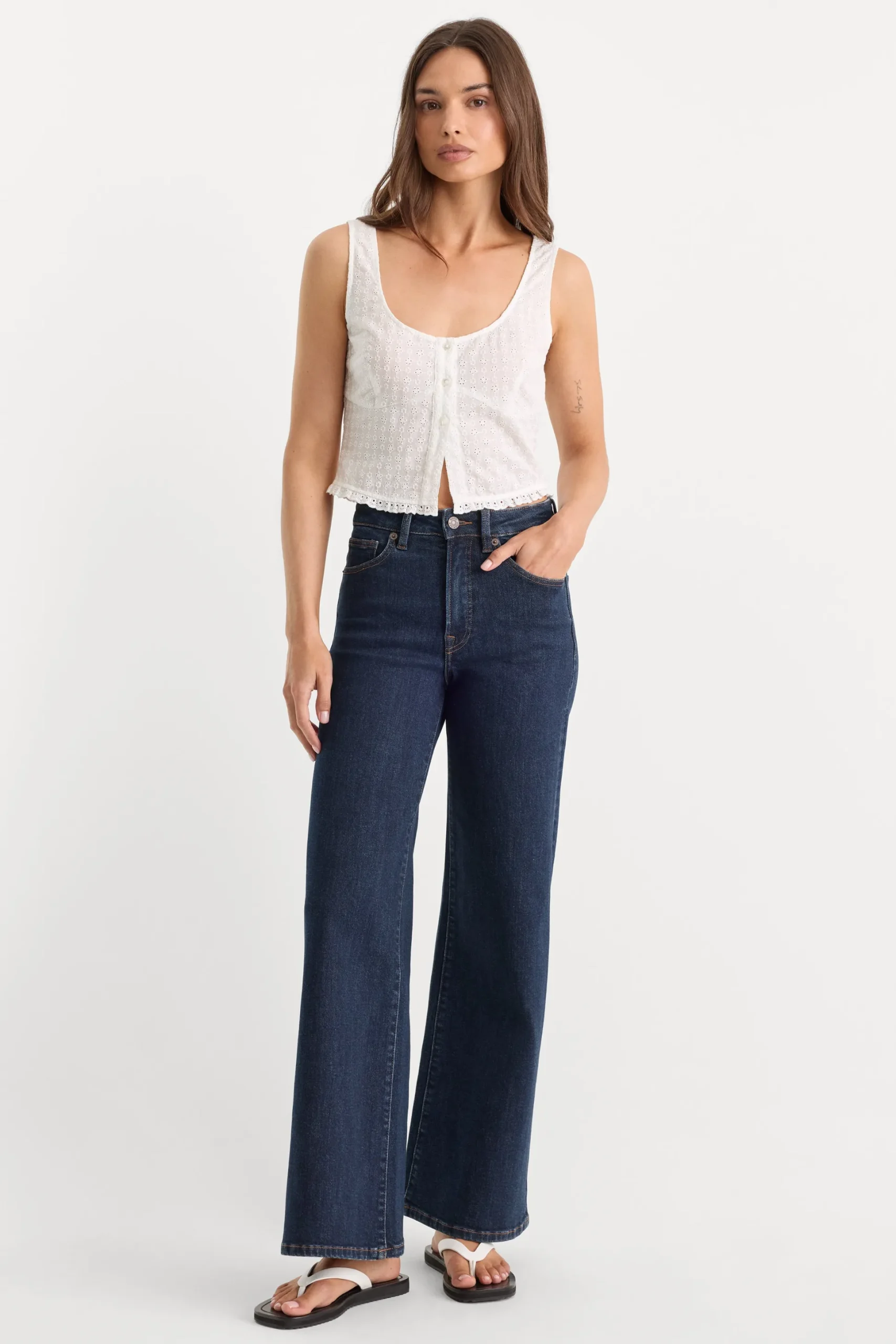 good waist palazzo ankle jeans