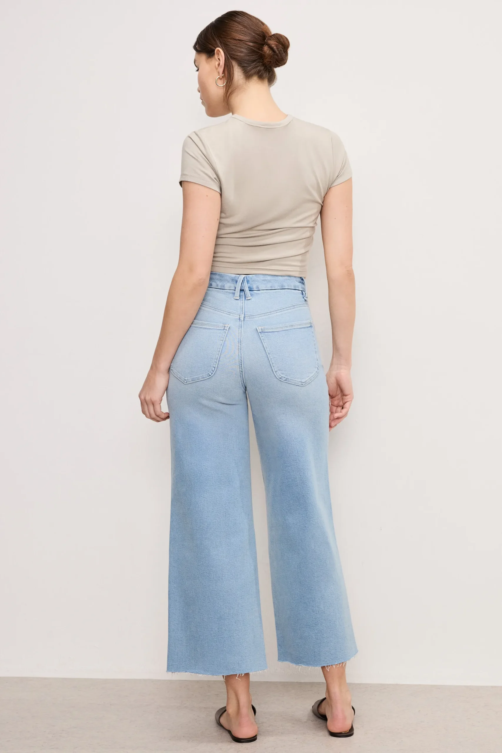good waist palazzo crop compression jeans