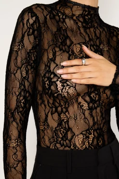 lace mock neck bodysuit