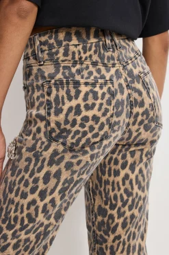 leopard good icon straight diamond jeans