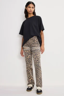 leopard good icon straight diamond jeans