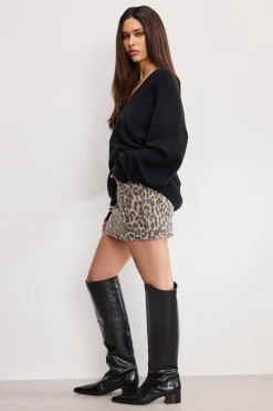 leopard good 90s mini skirt