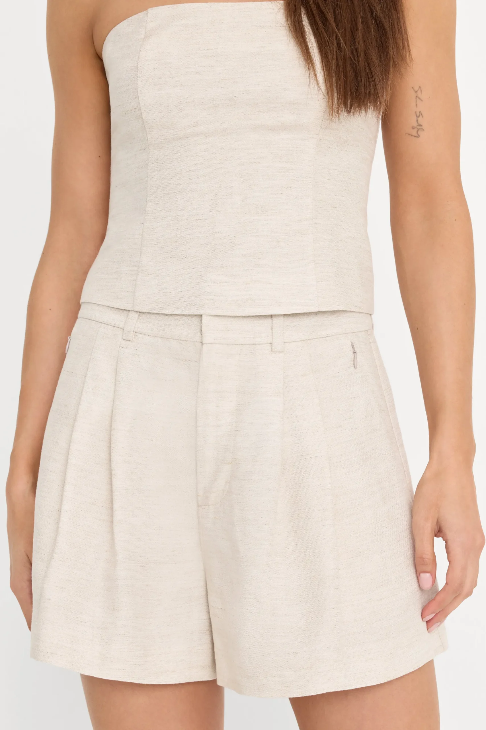 linen trouser shorts