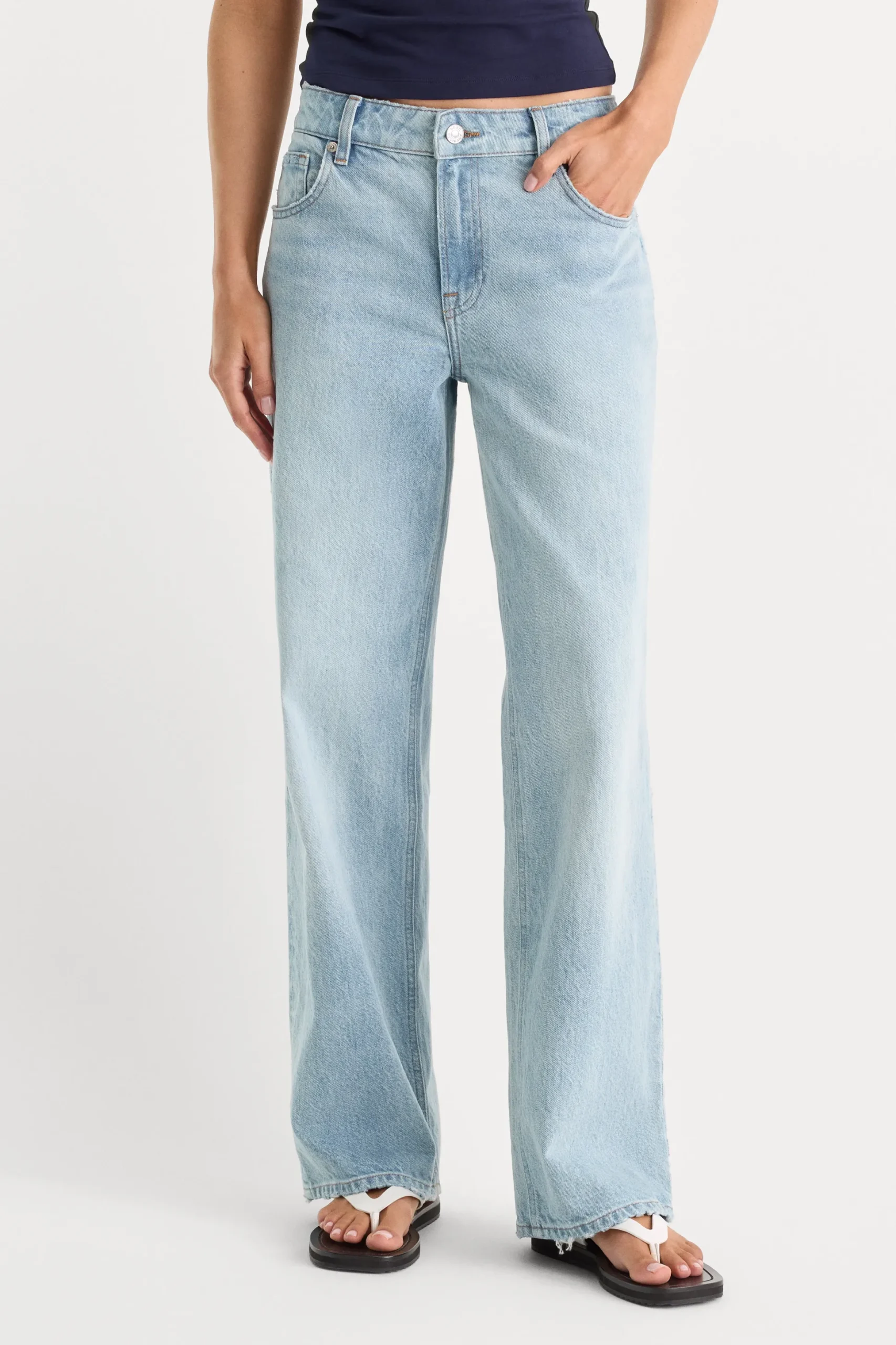 low relaxed straight jeans