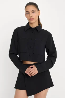 luxe suiting cropped jacket