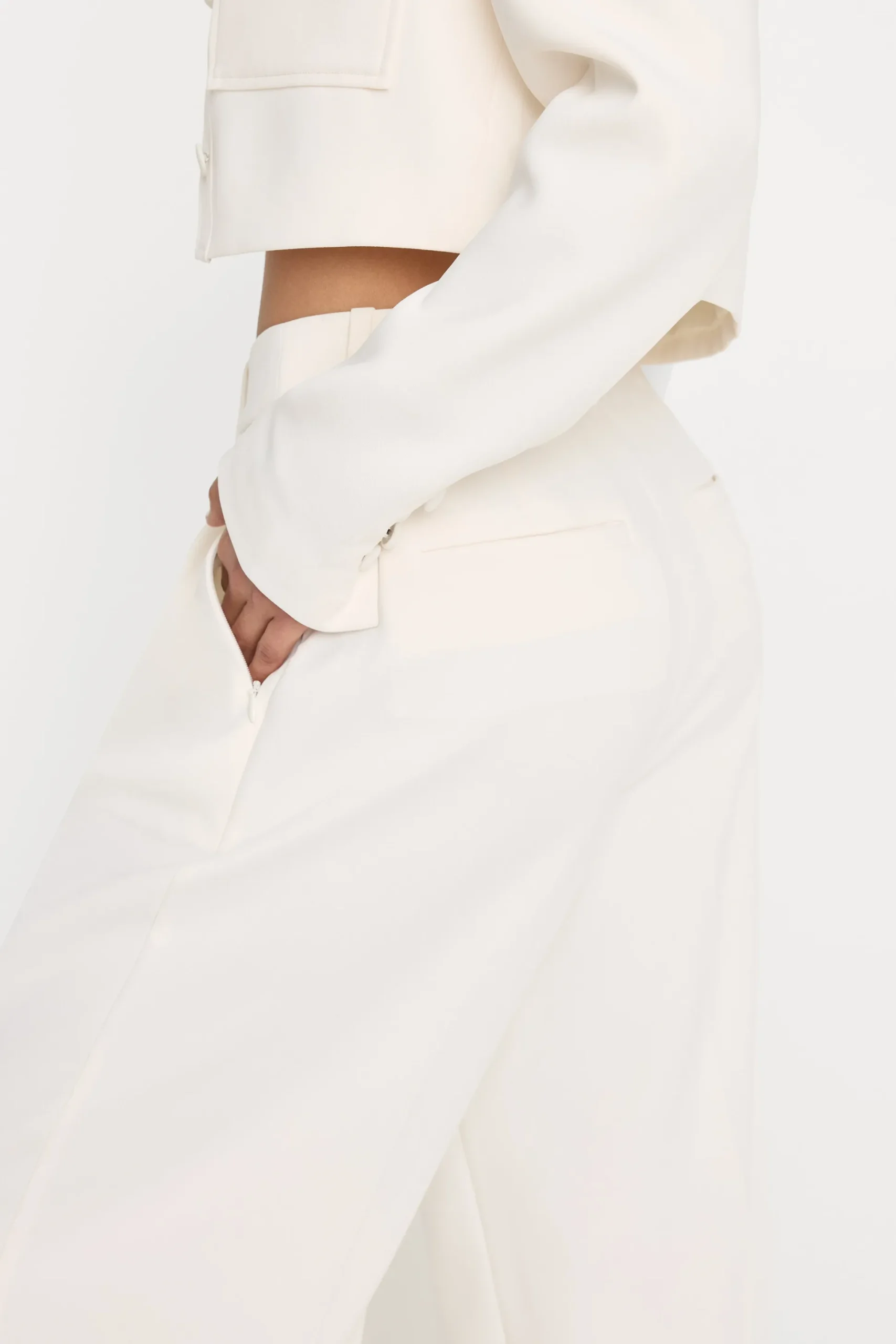 luxe suiting high-rise cropped wide leg trouser