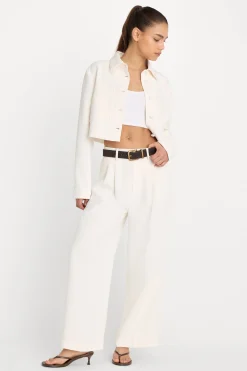 luxe suiting high-rise cropped wide leg trouser