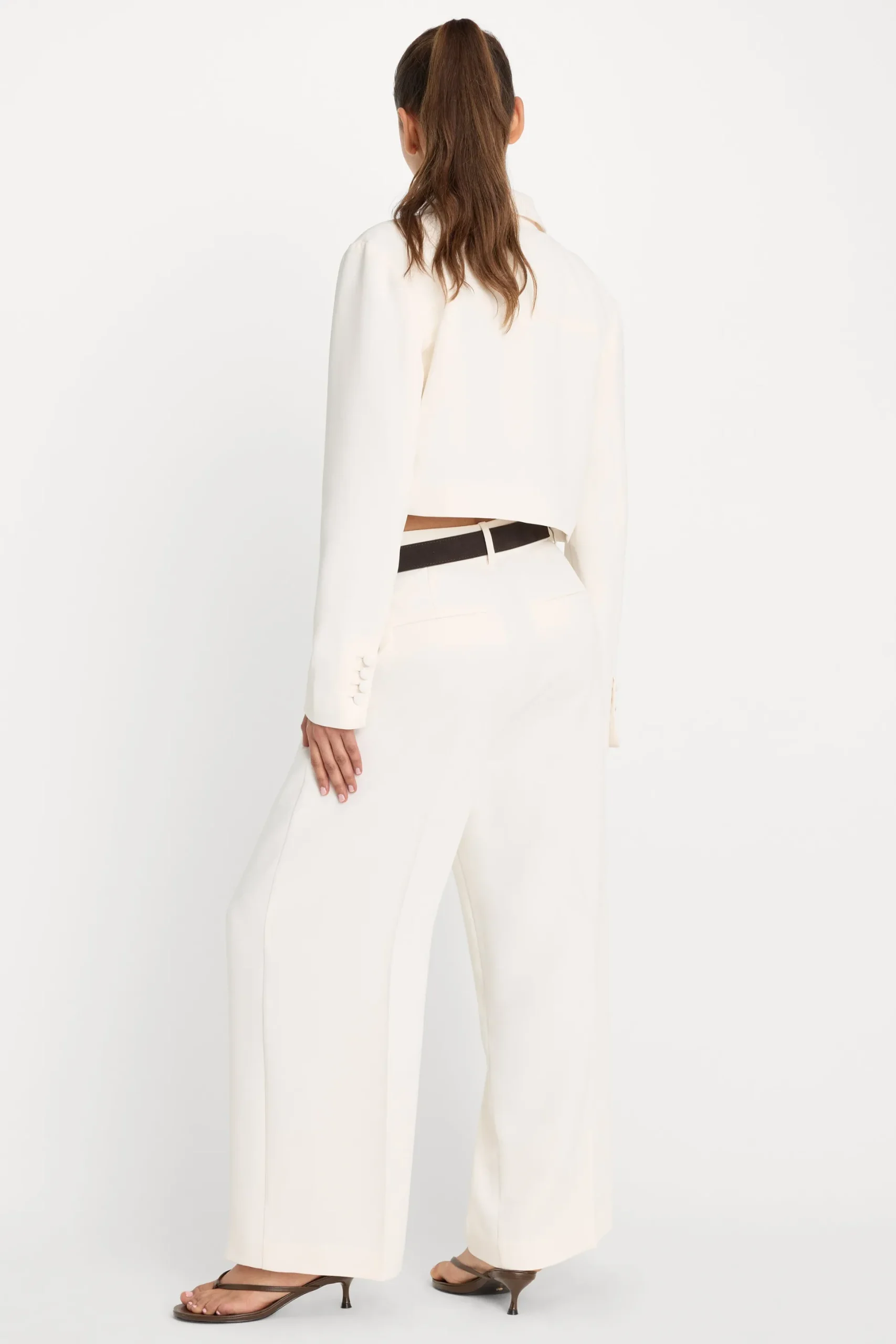 luxe suiting high-rise cropped wide leg trouser