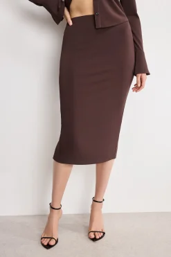 matte jersey midi pencil skirt