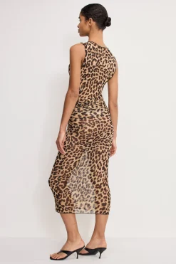 mesh midi dress