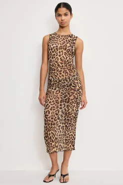 mesh midi dress