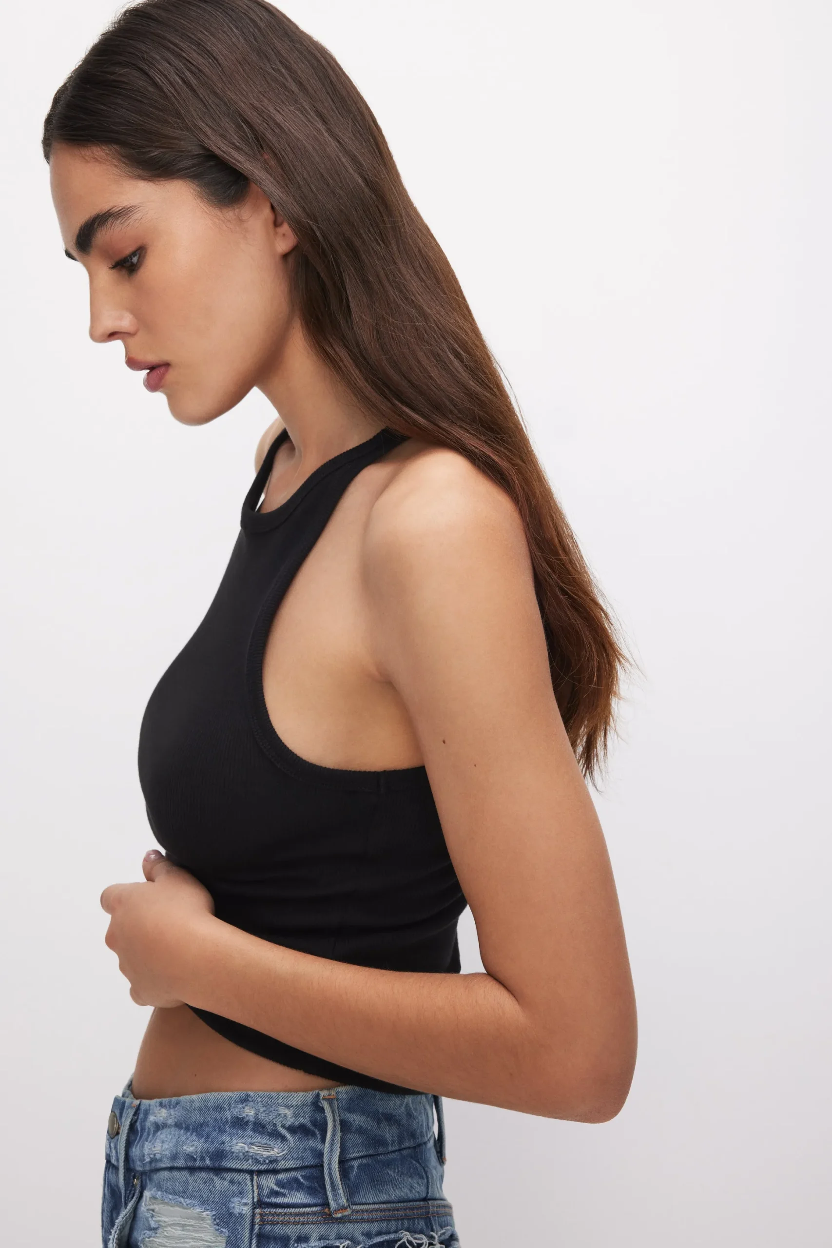 micro rib crewneck tank