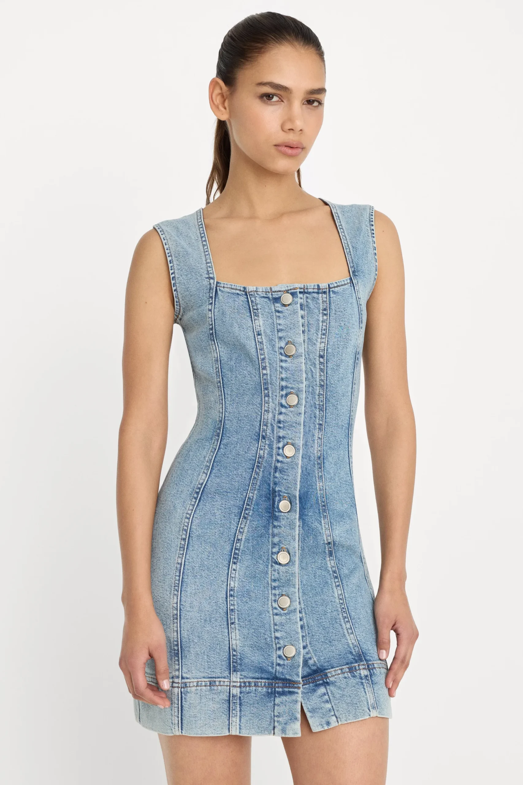 mini button front dress