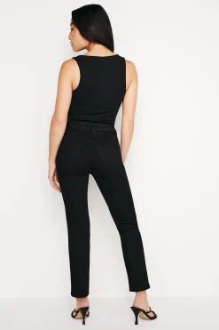 never fade good petite straight raw hem jeans
