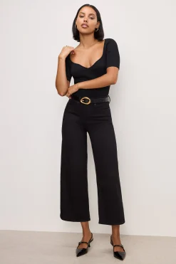 never fade good waist cropped palazzo jeans