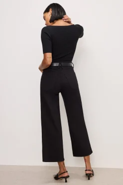 never fade good waist cropped palazzo jeans