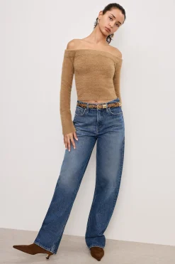 off shoulder plush top