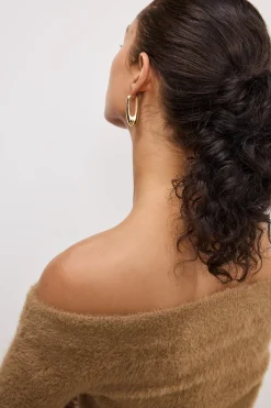off shoulder plush top